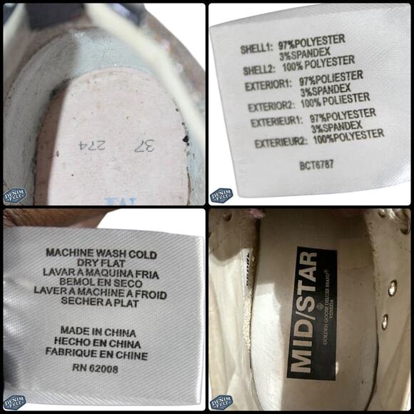 Golden Goose Women’s Mid Star Sneaker in Multi Glitter & Grey Patent Star - Picture 15 of 16